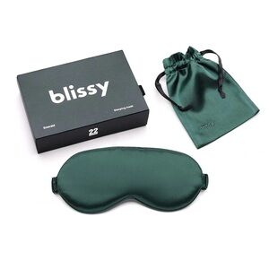 Blissy Sleep Mask Mulberry Silk Mask Emerald Green Gift Set Eye Mask